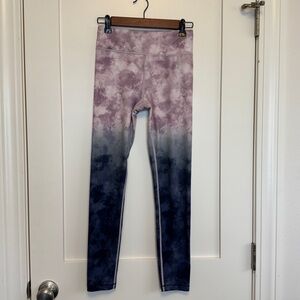 ATHLETA GIRL High Rise Printed Chit Chat Legging XL 14 Purple Blue Cloud Nine